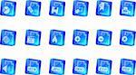 Document and File formats icons  blue transparent box series