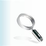 vector illustration of a magnifying glass over white background.How would you realistically kept it in my hand.