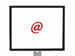 A computer monitor isolated against a white background