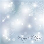 Blue Vector Christmas background with white snowflakes and place for your text