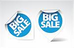 Round Labels / stickers for big sale - blue  with white border