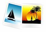 Set of colorful photos from the holidays - yachts, ocean, summer