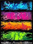 Abstract Urban Style Grunge Banners with rainbow colours