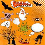 Illustration of Halloween Comic elements for your design