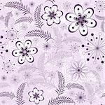 Seamless gentle pink floral decorative pattern (vector)