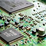 Detail of the front of a printed circuit board