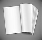 open magazine with blank white page vector illustration