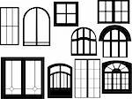 window collection silhouette - vector