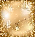 Gold background with sparkles star. Vector illustration