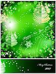 Green background with sparkles star. Vector illustration