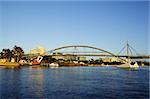 The Goodwill Bridge in Brisbane Australia seen from the Brisbane River in the early morning.