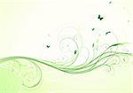 Vector illustration of abstract green floral Background