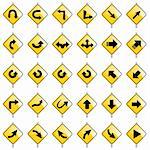 vector set of various direction signs