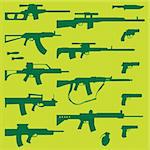 vector set of various weapons