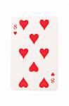 Eight of Hearts isolated on white background