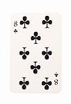 Eight of clubs isolated on white background