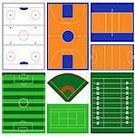 vector set of various sport fields