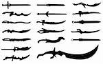 vector set of ancient swords