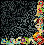 Abstract background with multicolor numbers signs