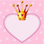 Beautiful shining true princess crown on pink  background