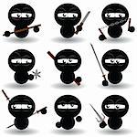 vector set of ninjas