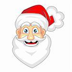 vector illustration of cute face of happy looking Santa Claus . No gradient.