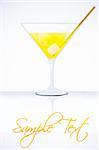 illustration of cocktail in a martini glass on isolated white background