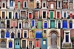 Composite image of various doors around the Historic city of Norwich, norfolk england