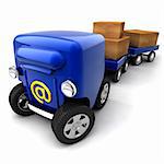 The metaphor of mobile e-mail - the mail box on wheels and bogies for parcels and luggage