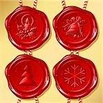 Set of Christmas sealing wax