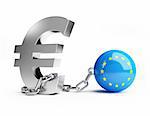 european union crisis isolated on a white background