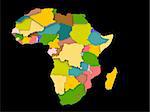 a 3d illustration of the africa map and countries