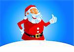 Happy Santa Claus show to us thumb up, vector illustration can be scale to any size