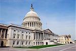 Capitol Hill Building closeup with blue sky in Washington DC