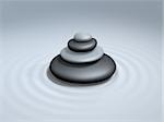 Zen stone stack isolated on milk ripple background