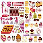 Set of vector sweets illustration