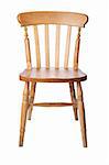 A traditional pine kitchen chair isolate on white