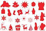 vector illustration of different christmas and new year elments or icons