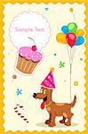 illustration of puppy in birthday card