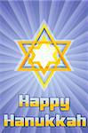 illustration of happy hanukkah with star of david