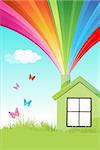 illustration of colorful natural home