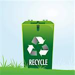 illustration of recycle bin in park