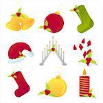 set of 9 christmas icons