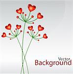 illustration of vector background with heart plants