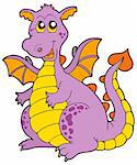 Big purple dragon - vector illustration.