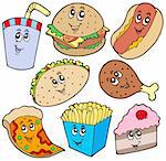 Fast food collection - vector illustration.