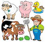 Farm cartoons collection - vector illustration.