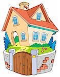 Cartoon family house - vector illustration.