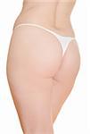 Womans' buttocks isolated over a white background.