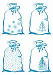 Christmas symbols on gifts bags, decoration, pattern, pictogram